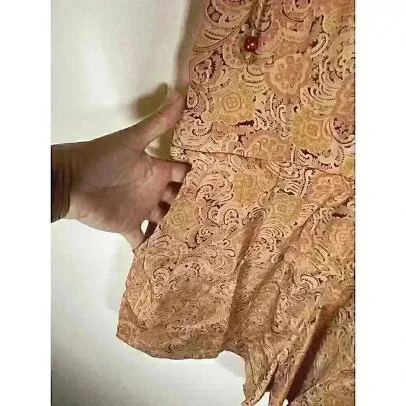 NWT Raga Anthropology Women's Romper Sleeveless Brown & Orange Sz. Med - Picture 6 of 9